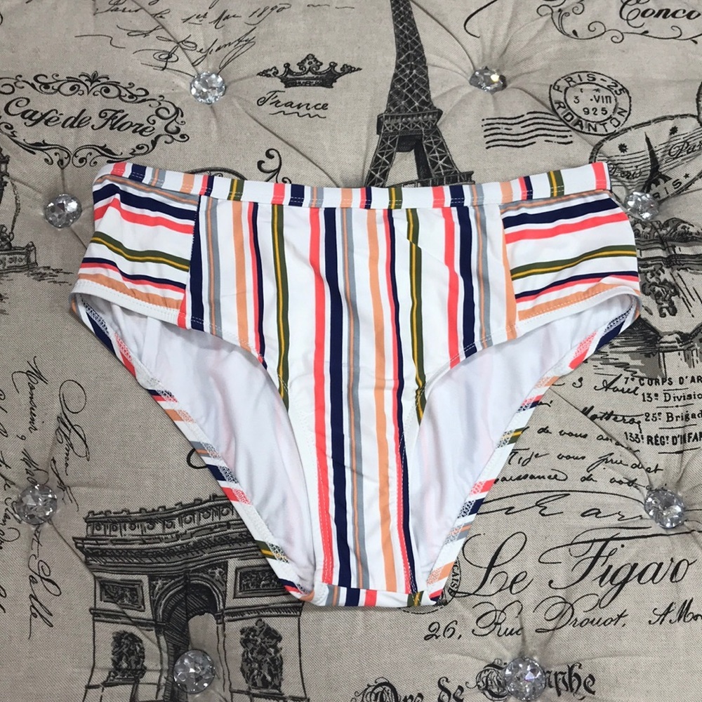 Splendid Line Up Striped High Waist Bikini Bottoms - Picture 3 of 7